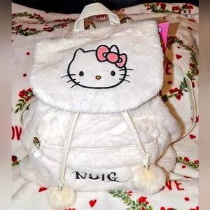 Sanrio Hello Kitty  white plush backpack bag